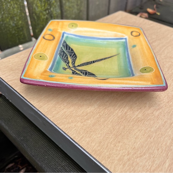 T.S. Post California American Studio Art Pottery Signed Ceramic Dragonfly Dish - Picture 5 of 15